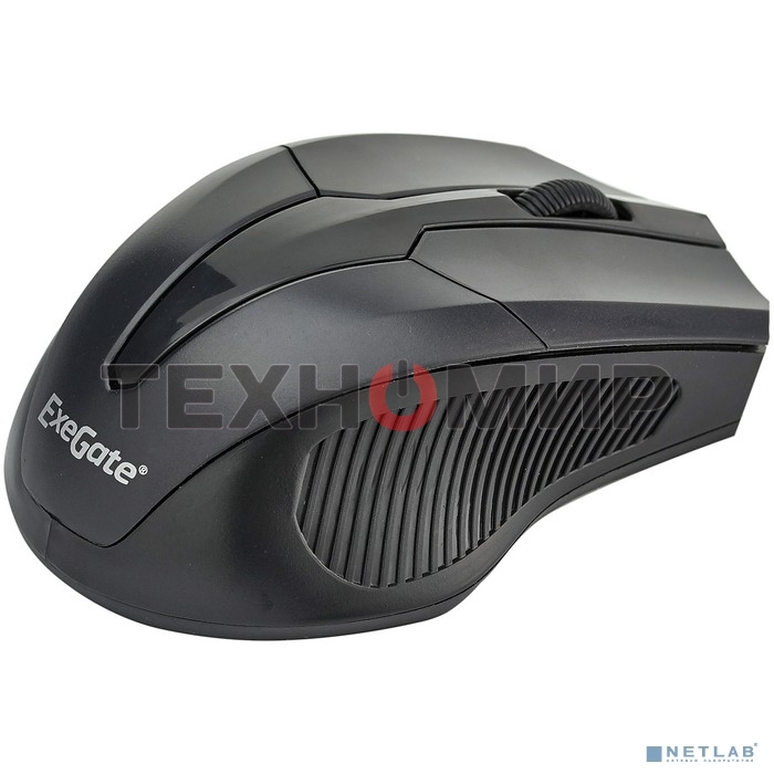 Мышь беспроводная ExeGate SR-9034 черный, 1600 dpi, радиоканал, USB, кнопки - 4