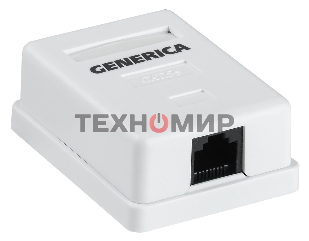 Розетка ITK GENERICA CS2-1C5EU-12-G настенная 49.2x65.5x25.2мм RJ45 ABS белый (упак.:1шт)