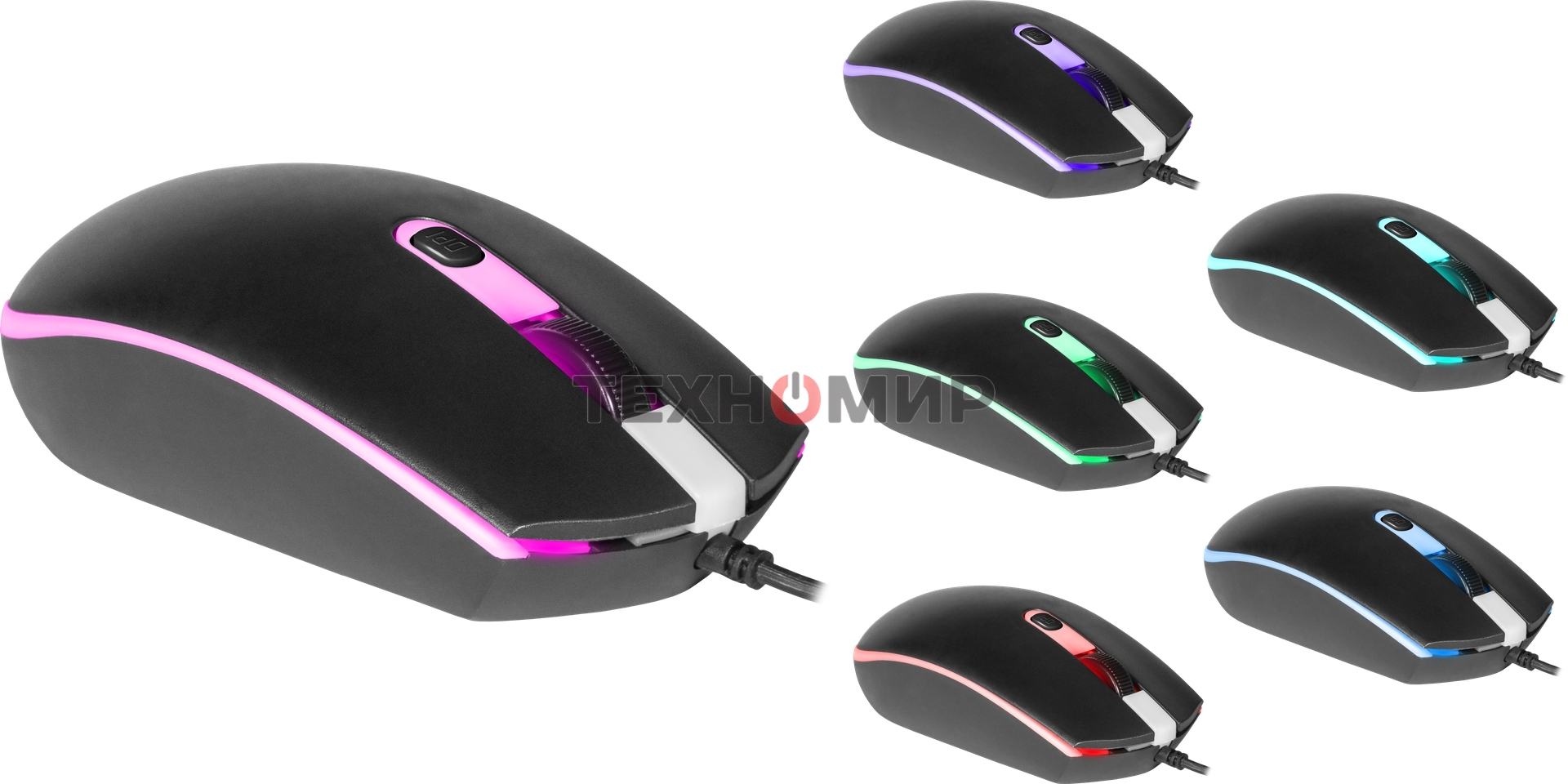 Мышь проводная Defender Dot MB-986 черный, 1600 dpi, USB, кнопки - 4