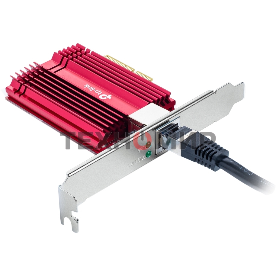 Сетевой адаптер 10 Gigabit PCI-E network adapter, 1 PCI Express 3.0 X4 interface, 1 100/1000/10000Mbps Ethernet port, come with Low-Profile and Full-Height Brackets