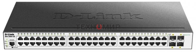 Коммутатор D-Link DGS-3000-52L/B1A 48G 4SFP управляемый