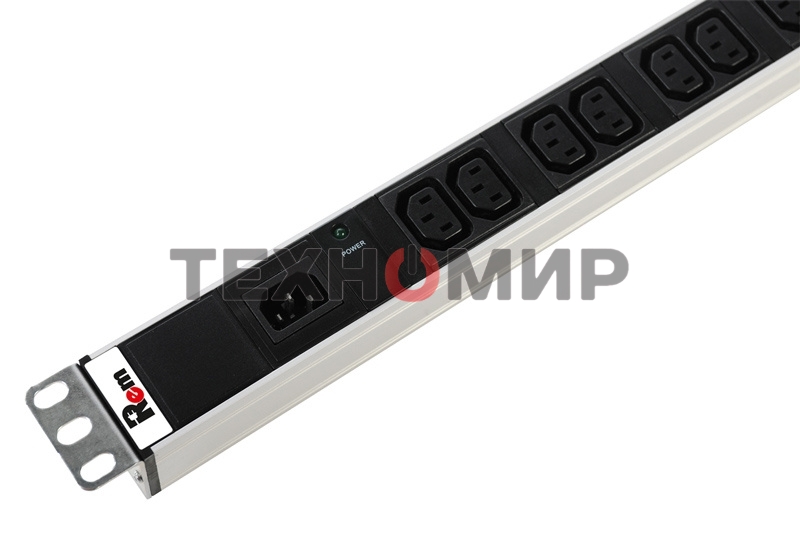 Аксессуар ЦМО Блок розеток Rem-10 без шнура с инд., 10 IEC 60320 C13, вход IEC 60320 C14, 10A, алюм., 19