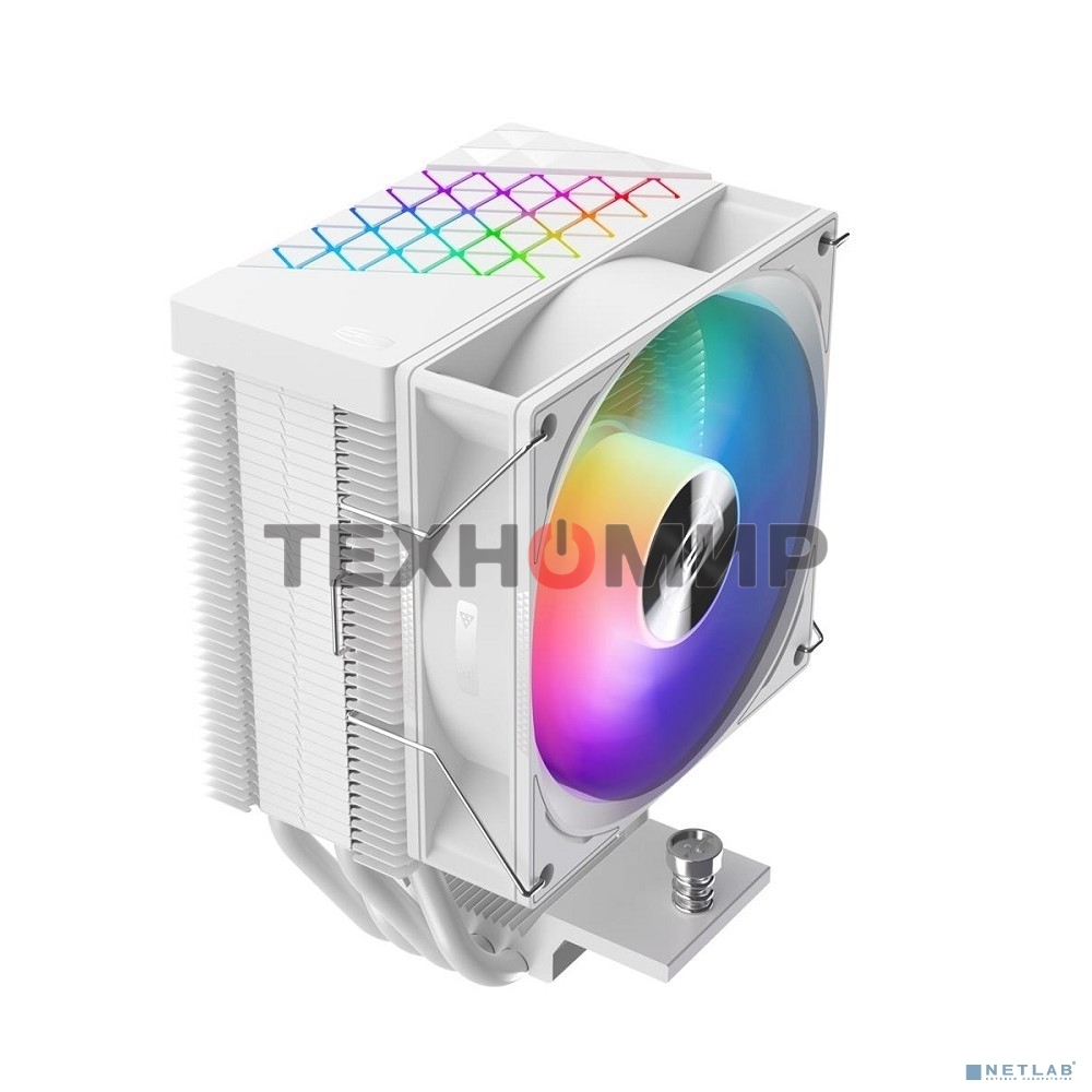 Кулер PCCooler R400 ARGb белый 92мм алюминий+медь 2200rpm 30db 4-pin 180W 133мм