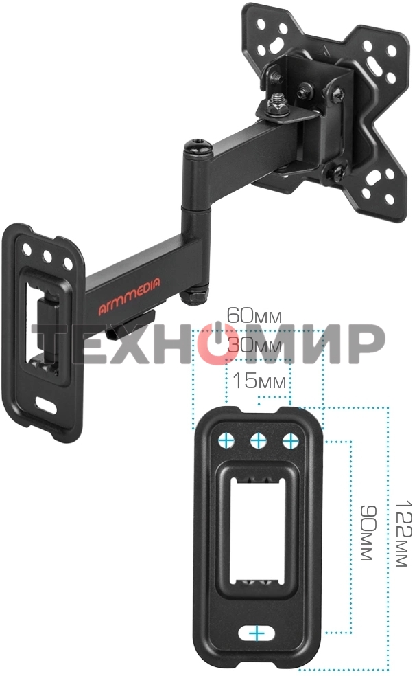 Кронштейн Arm media MARS-6 черный, 10 шт/уп. Кр. стал. настенный для TV 10