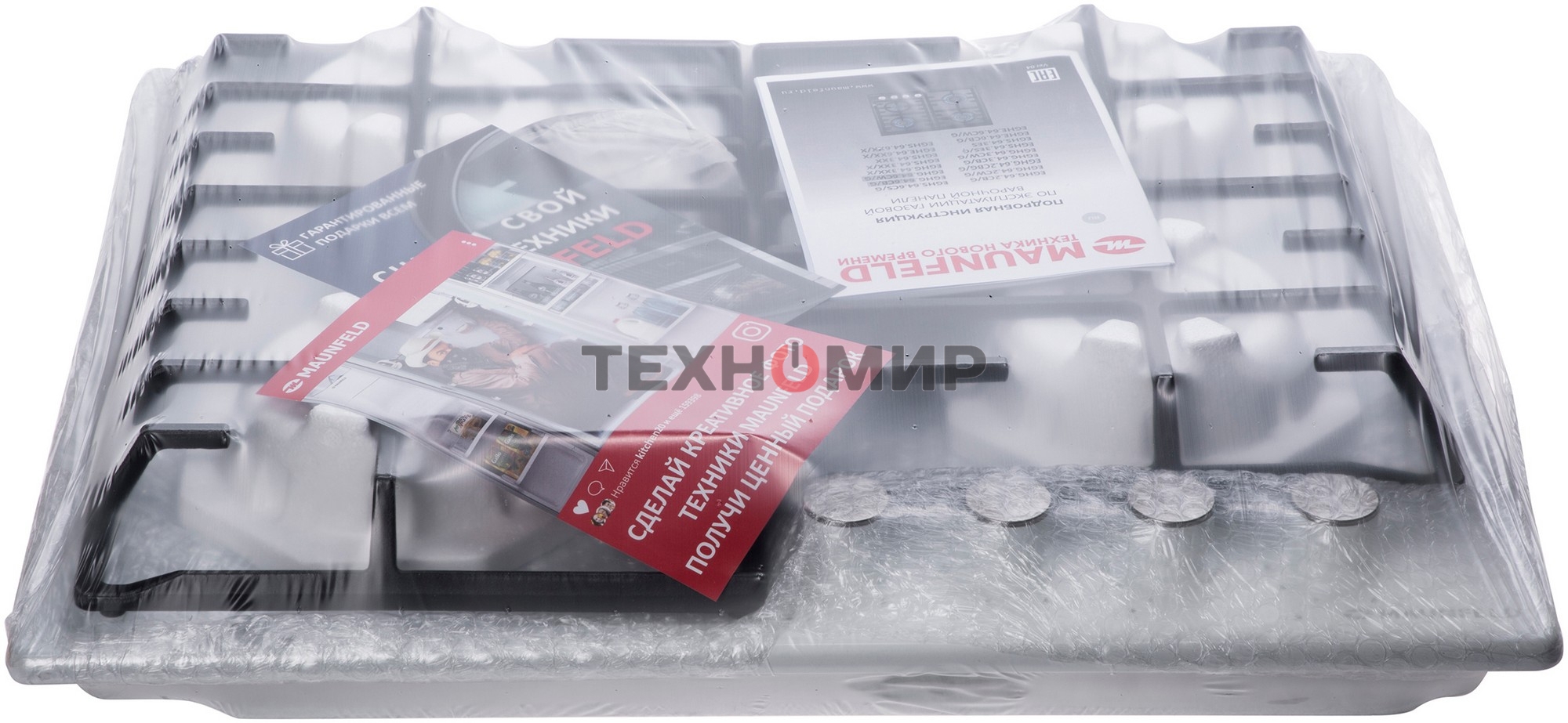 Газовая варочная панель Maunfeld EGHE.64.6CW/G, 4 конфорки, эмалированная сталь, белый