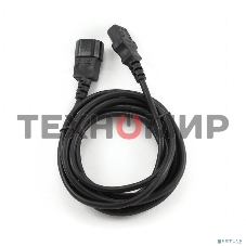Кабель питания сист.блок-монитор Cablexpert PC-189-VDE-5M, 5м, C13-C14, VDE, 10А, Сечение провода: 0,75 мм2, черный, с заземлением