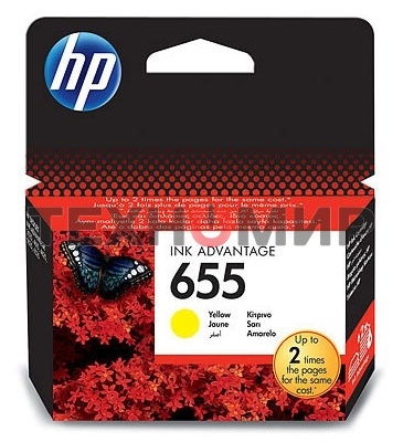 Картридж струйный HP 655 CZ112AE желтый для HP DJ IA 3525/4615/4625/5525/6525 (600 стр.)