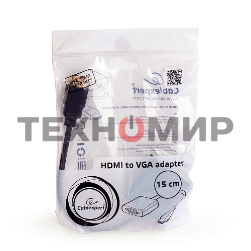 Переходник Gembird-Cablexpert Переходник HDMI-VGA, 19M/15F (A-HDMI-VGA-03)