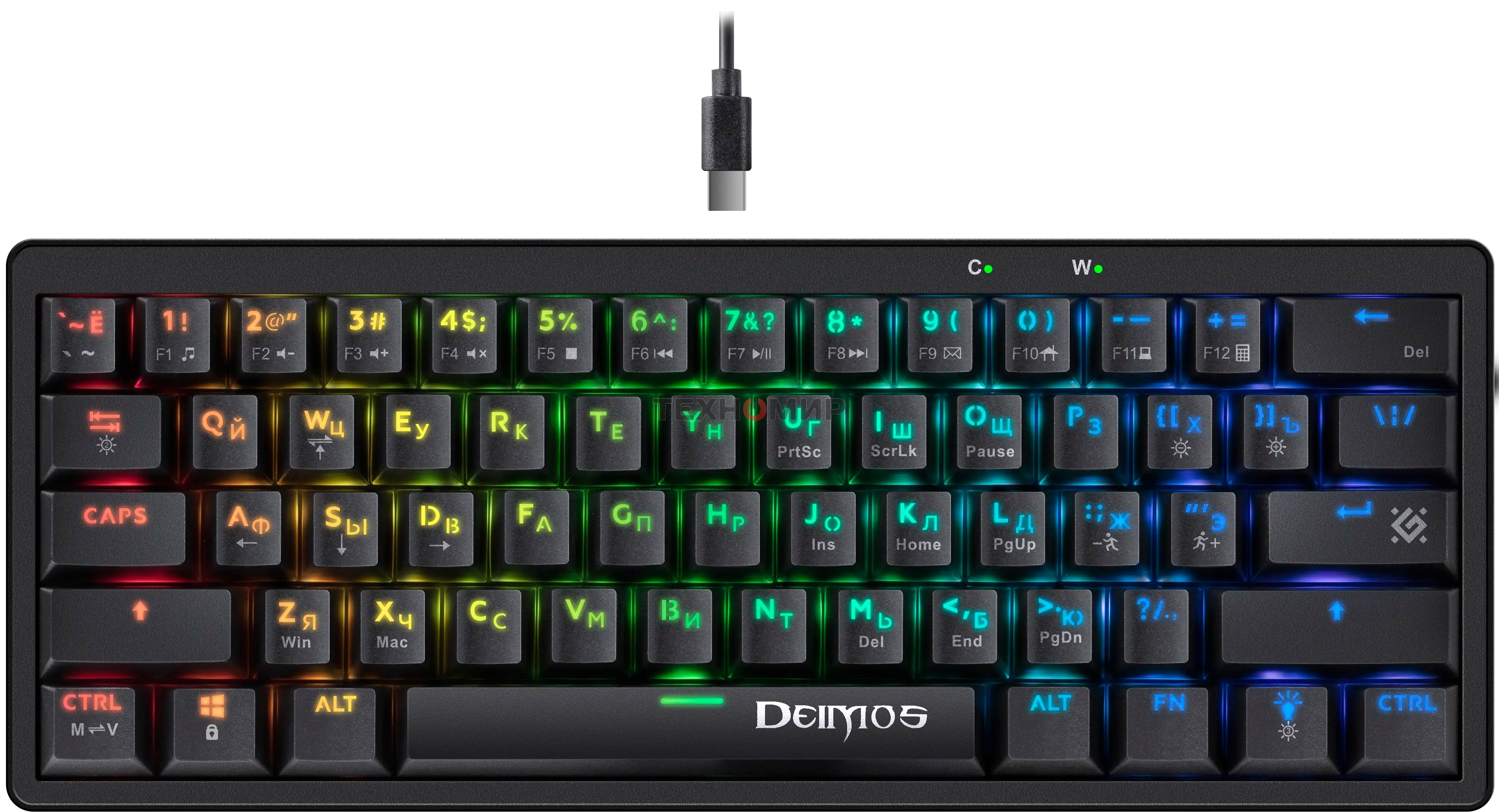 Клавиатура проводная Defender Deimos GK-303, USB, черный