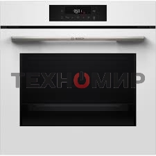 Духовой шкаф электрический Bosch HJG852YW0T Serie 6, 60 см, 66 л, белый,сенсорное управление, 8 режимов+AutoPilot 30(30 автоматических программ), LCD-дисплей, галогенное освещение, самоочистка EcoClean,Soft Open and Soft Close door,телескопические направл