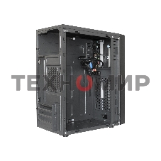 Компьютерный корпус Minitower ExeGate EX283754RUS mEVO-9301-RGb (mATX, без БП, с окном, 2хUSB+1хUSB 3.0, HD аудио, черный с RGb подсветкой)