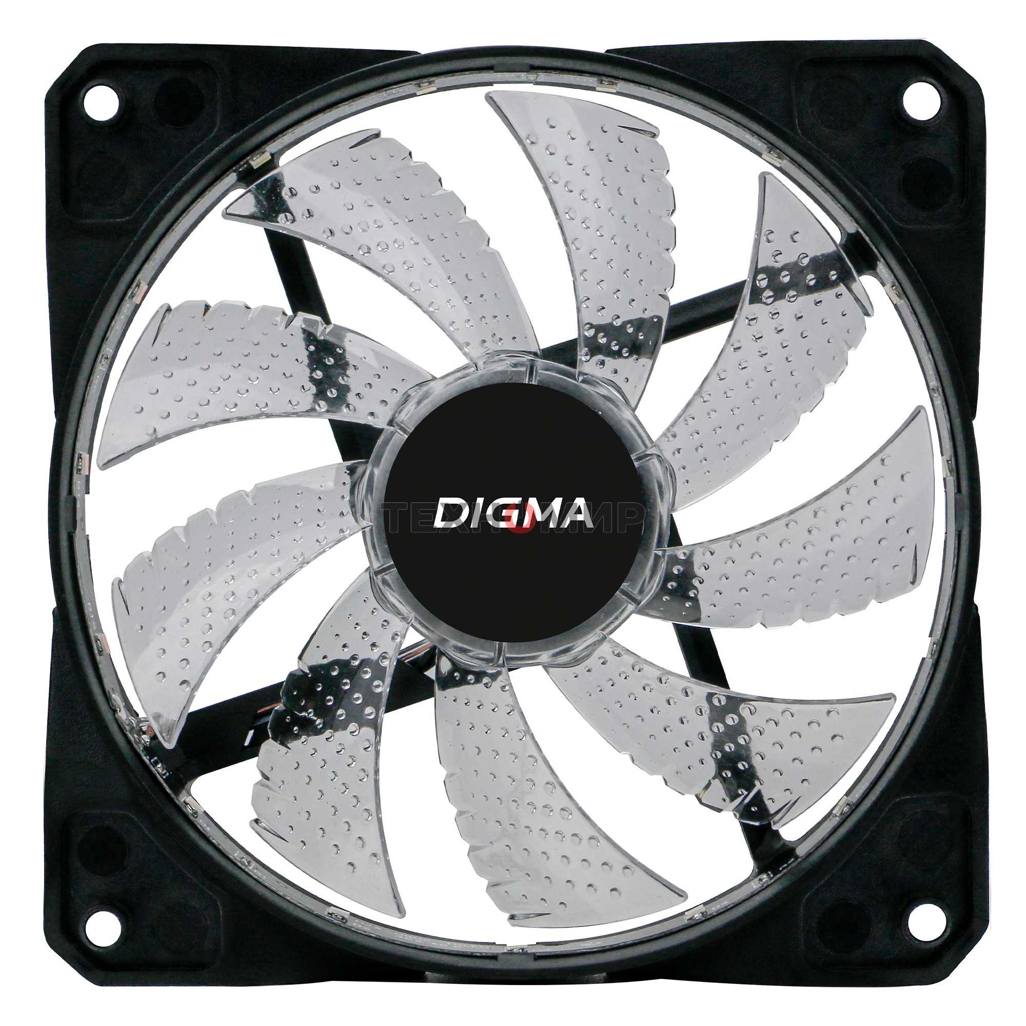 Вентилятор для корпуса Digma DFAN-FRGb2 черный, 120 мм, 1200 об/мин, 23 дБ, 4 pin