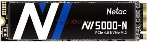 Накопитель SSD Netac NV5000 Pro, 500Gb, M.2 2280, PCIe 4.0 x4, NVMe, R/W 4800/2700, с радиатором