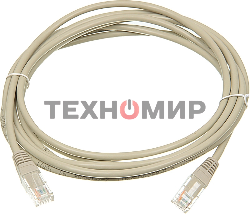 Патч-корд LANMASTER UTP TWT-45-45-3.0-GY вилка RJ-45-вилка RJ-45 cat.5е 3м серый ПВХ