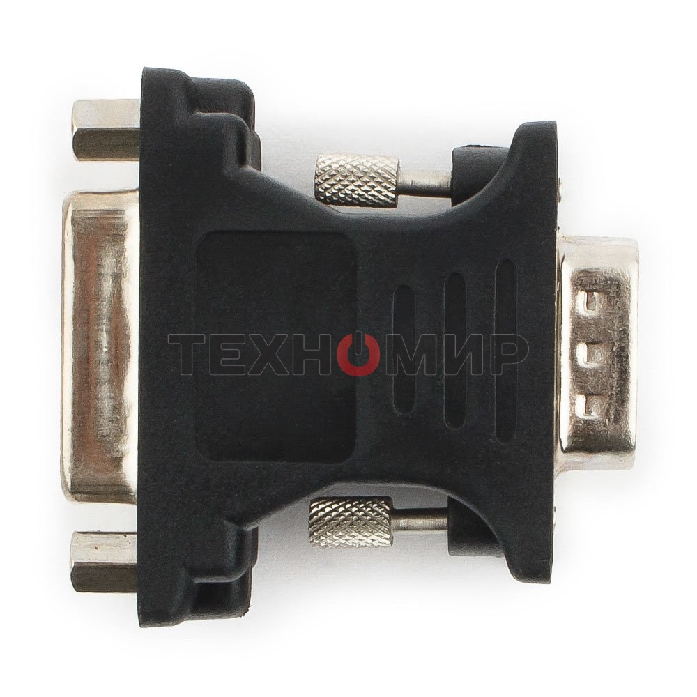 Переходник Cablexpert VGA-DVI, 15M/25F, черный, пакет (A-VGAM-DVIF-01)