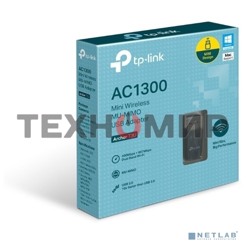 Адаптер TP-Link Archer T3U AC1300 Мини Wi-Fi MU-MIMO USB-адаптер