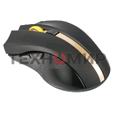 Мышь беспроводная Oklick 495MW черный/золотистый, 1600 dpi, радиоканал, USB, кнопки - 6