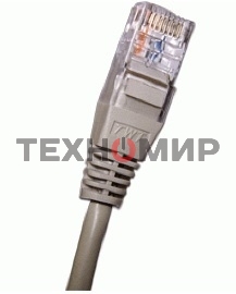 Патч-корд 2-х парный TWT UTP cat.5e, с заливными колпачками, 2.0 м, серый