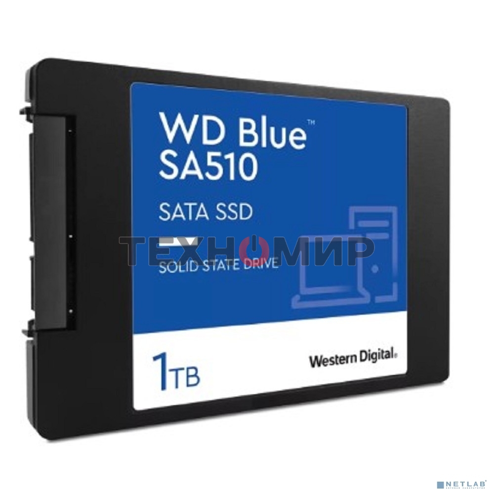 Накопитель SSD WD Blue SA510 WDS100T3B0A, 1Tb, SATA III, 2.5