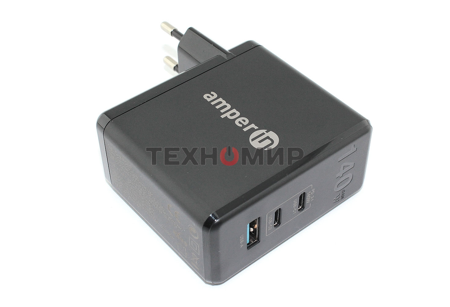 Блок питания (сетевой адаптер) Amperin GaN charger (YDS-TC140-012A) 140W, черный