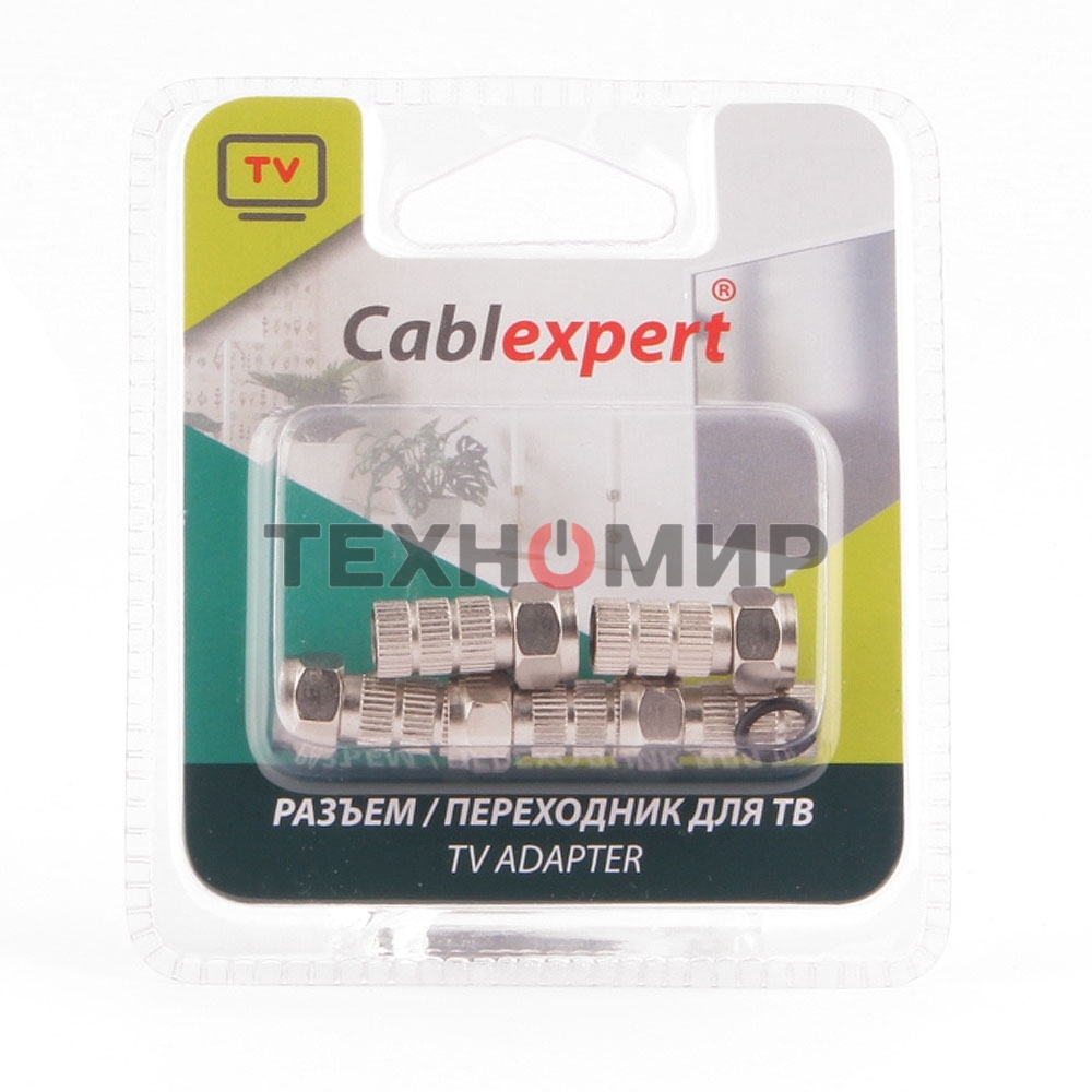 Коннектор Cablexpert F SPL6-02, для кабеля RG6, 5шт, с уплот. рез. кольцом