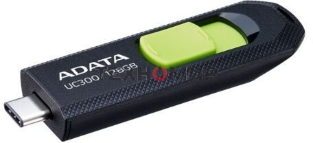 Флешка USB ADATA UC300 (ACHO-UC300-128G-RBK/GN), 128Gb, Type-C USB 3.2, R/W 100/30, черный/зеленый