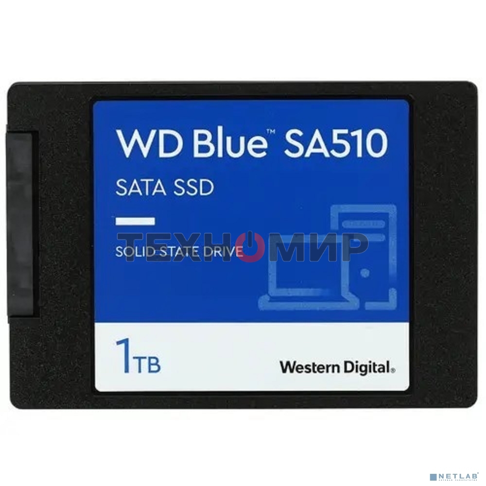 Накопитель SSD WD Blue SA510 WDS100T3B0A, 1Tb, SATA III, 2.5