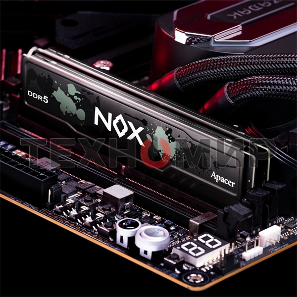 Оперативная память Apacer Nox, DDR5, 16GB (1x16 GB), 5600 MHz, CL40, DIMM, радиатор, серый, черный