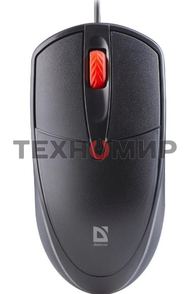 Мышь проводная Defender Icon MB-057 черный, 1000 dpi, USB, кнопки - 3