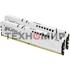Оперативная память Kingston Fury Beast, DDR5, 32Gb (2x16Gb), 6000MHz, CL30, DIMM, с радиаторами, белый