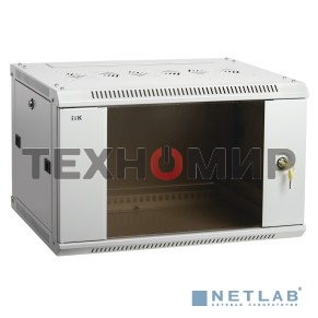 Шкаф монтажный ITK LINEA W (LWR3-18U66-GF) настенный 18U 600x600мм пер.дв.стекл задн.дв.стал.лист 90кг серый 500мм 41кг 200град. IK08 сталь