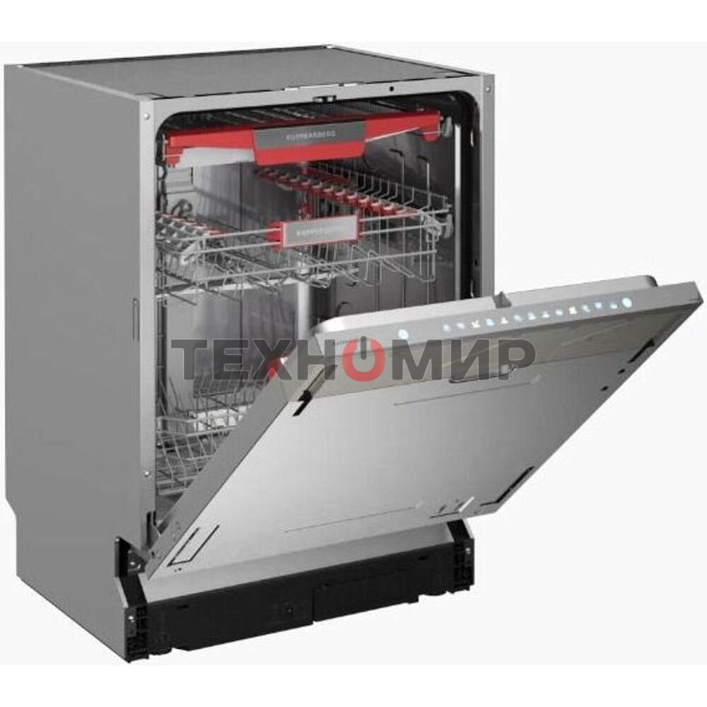 Встраиваемая посудомоечная машина Kuppersberg, High-Tech, 60 см, 15 комплектов, 3 корзины, 7 программ, конденсационная сушка, автоматическое открывание двери, LED подсветка, сенсорное управление, инверторный мотор, энергоэффективность А+++