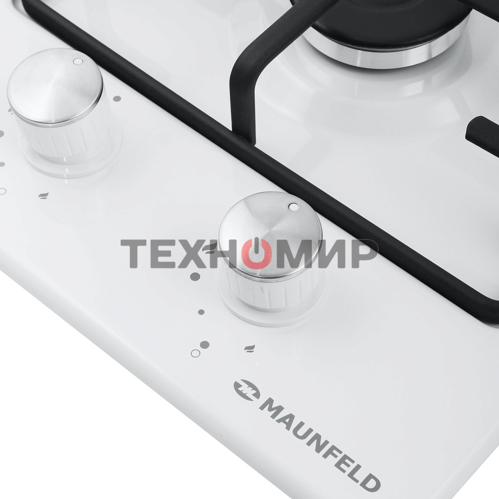 Газовая варочная панель Maunfeld EGHE.32.3EW/G, 2 конфорки, эмалированная сталь, белый