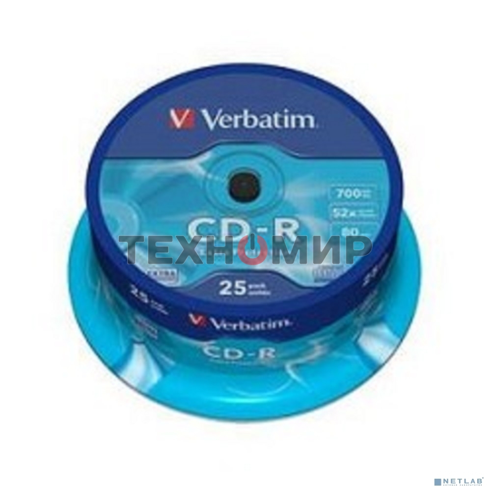 Диск CD-R Verbatim 700Mb 52x Cake Box (25шт) (43432)