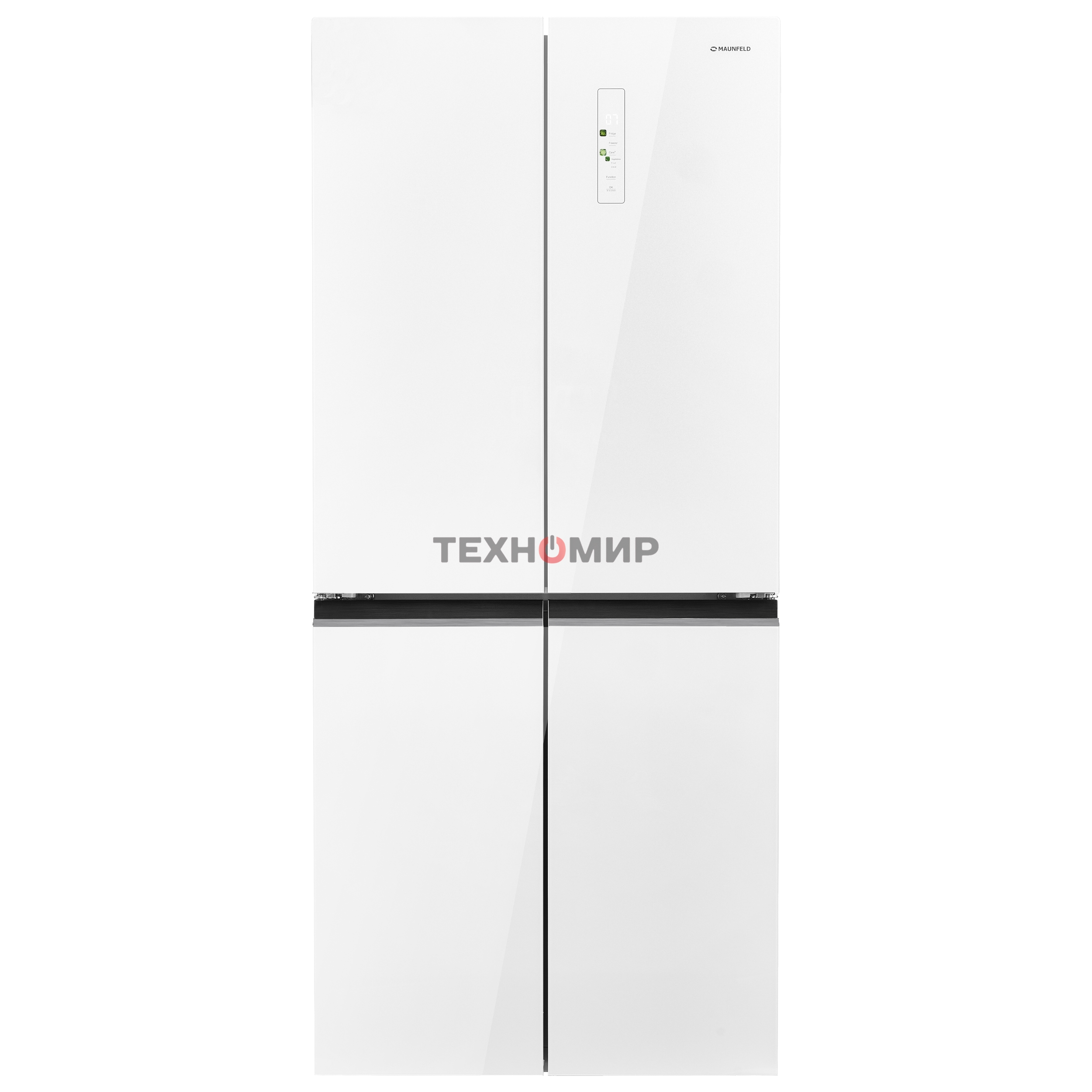 Холодильник Maunfeld MFF183NFWE белый трехкамерный инвертор 270/135л морозилка снизу, Total NoFrost, Side by Side