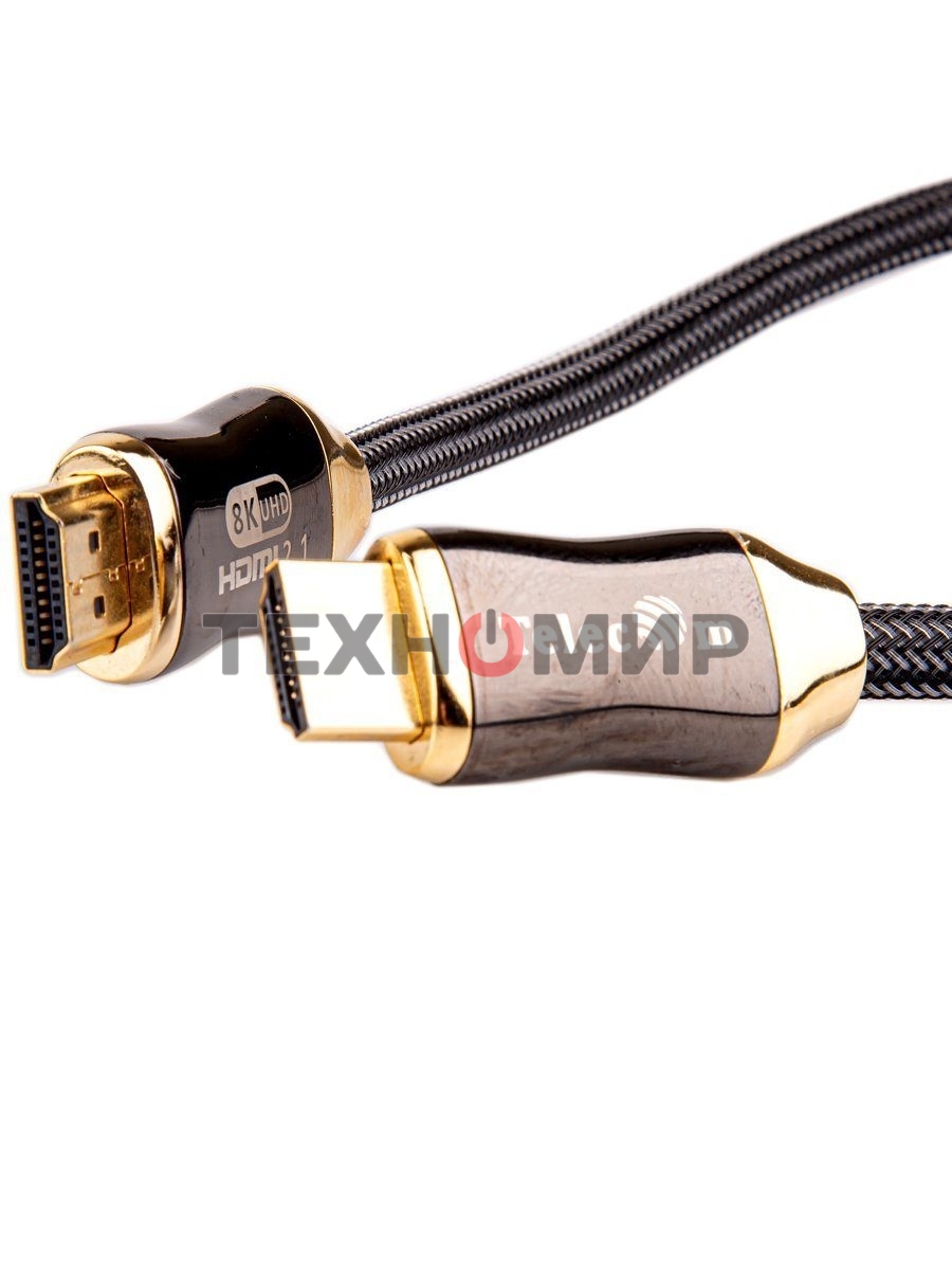Кабель HDMI 19M/M,ver. 2.1, 8K@60 Hz 2m метал разъемы, нейлоновая оплетка Telecom TCG300-2M