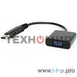 Переходник DisplayPort - VGA Cablexpert A-DPM-VGAF-02, 20M/15F, кабель 15 см, пакет