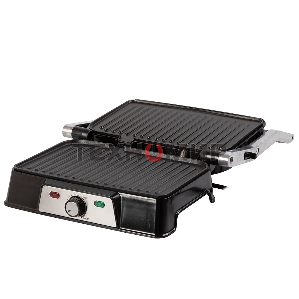 Гриль-пресс электрический Endever Grillmaster 220, серебристый/черный