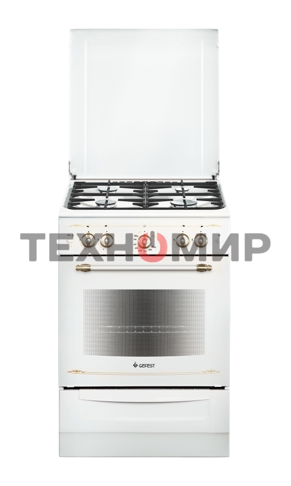 Плита газовая Gefest ПГ 6100-02 0185 белый, конфорок 4 шт, духовка 52 л, 60 см x 85 см x 60 см