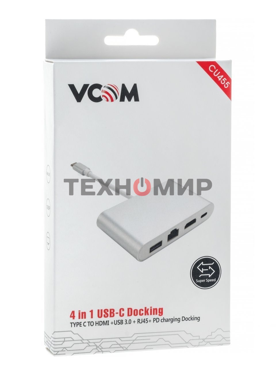 Кабель-адаптер USB3.1 Type-CM-->HDMI+USB3.0+RJ45+PD charging VCOM
