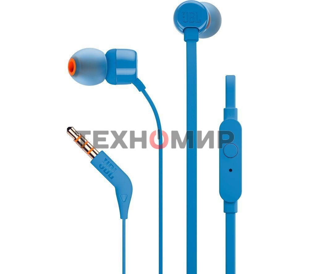 Наушники JBL Tune 110, 3.5 мм, внутриканальные, синий