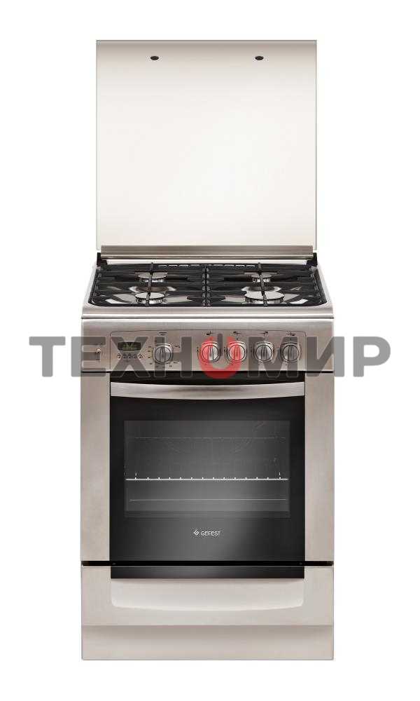 Плита газовая Gefest ПГ 6100-04 0004 серебристый, конфорок 4 шт, духовка 52 л, 60 см x 85 см x 60 см