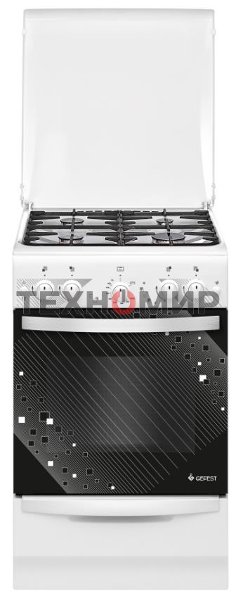 Плита газовая Gefest ПГ 5100-02 0309 белый, конфорок 4 шт, духовка 52 л, 50 см x 85 см x 58.5 см