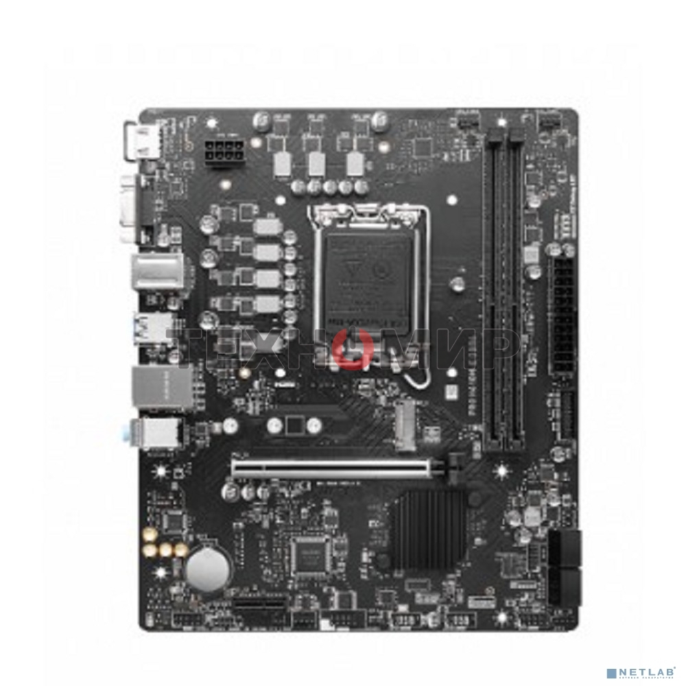 Материнская плата MSI PRO H610M-E DDR4, LGA 1700, Intel H610, 2xDDR4, 4xSATA, 1xM.2, 1xPCIe 4.0 x16, 1xPCIe 4.0 x1, 1xHDMI, 1xVGA, 1xRJ45 1Gb, 2xUSB-A 3.2 Gen 1, 4xUSB-A 2.0, 3x3.5мм, 7.1, mATX