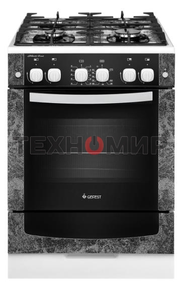 Плита газовая Gefest ПГ 6500-02 0313 черный, конфорок 4 шт, духовка 52 л, 60 см x 85 см x 60 см