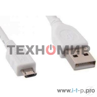 Кабель USB2.0 Pro Cablexpert CCP-mUSB2-AMBM-W-1M, AM/microBM 5P, 1м, экран, белый, пакет