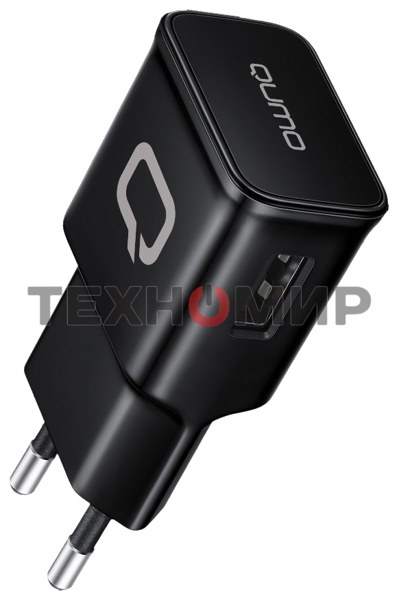 Сетевое зарядное устройство Qumo Energy (Charger 001), 1 USB, 1A, черный
