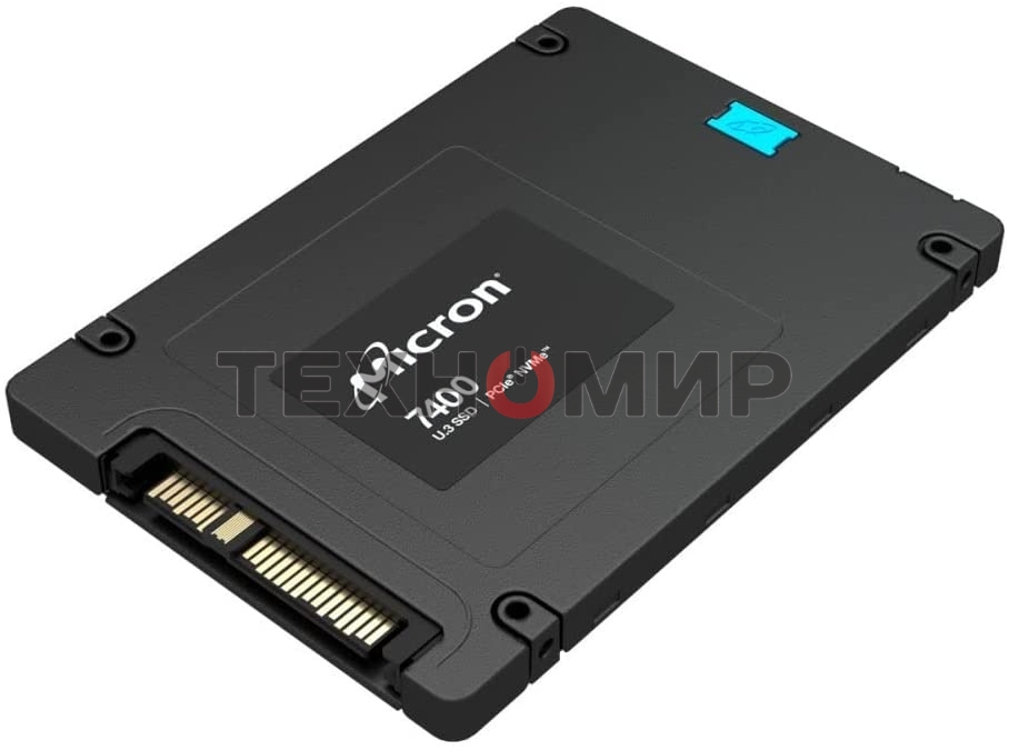 Накопитель SSD Micron 7400 PRO, 1920Gb, SSD, U.3, NVMe, PCIe 4.0 x4, 3D TLC, R/W 6500/2200MB/s, IOPs 430 000/95 000, 3500TBW, DWPD 1 (5 лет)