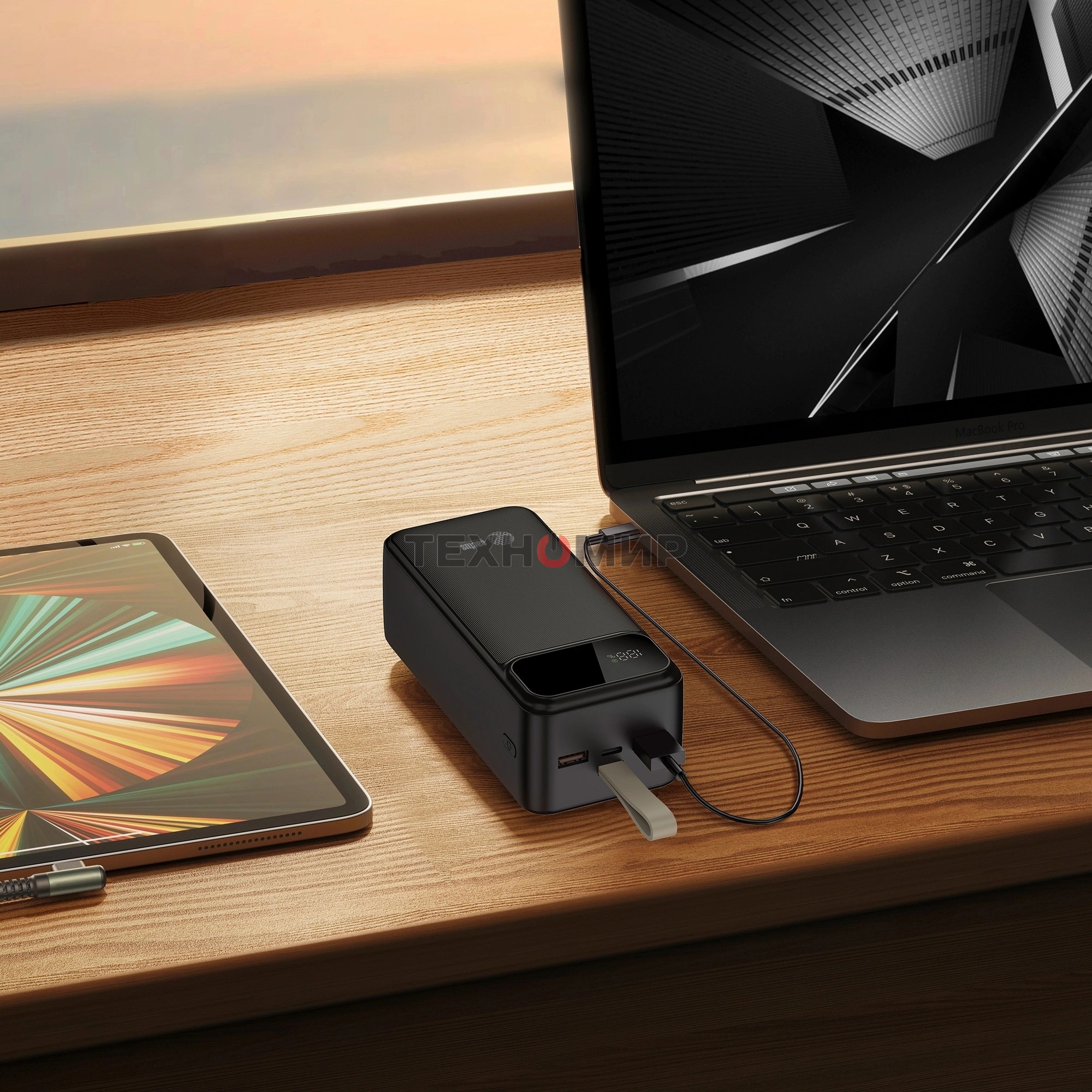 Портативный аккумулятор Cactus CS-PBFSND-40000 40000mAh 65W 3A черный