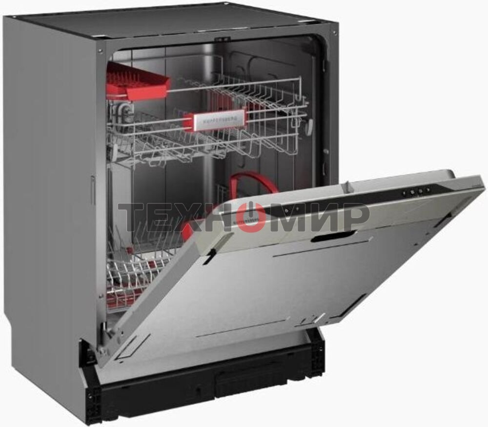 Встраиваемая посудомоечная машина Kuppersberg, High-Tech, 60 см, 14 комплектов, 3 корзины, 7 программ, конденсационная сушка, автоматическое открывание двери, LED подсветка, кнопочное управление, энергоэффективность А+++